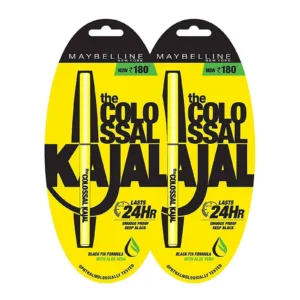 Maybelline New York Colossal Kajal, Black, 0.35g (Pack Of 2)