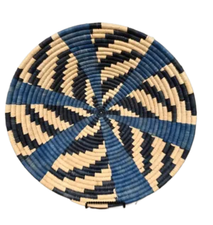 Raffia Home Decor Baskets-Blue: By Bridge of Africa