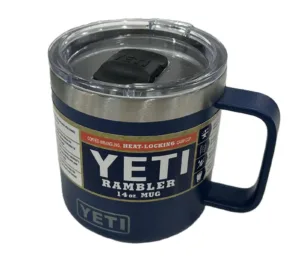 YETI Rambler 14 oz Mug Stainless Steel Offshore Blue w/ MagSlider Lid Insulated