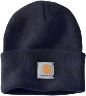 Carhartt Acrylic Watch Beanie Winter Knit Beanie Cap/Hat A18: Navy Blue