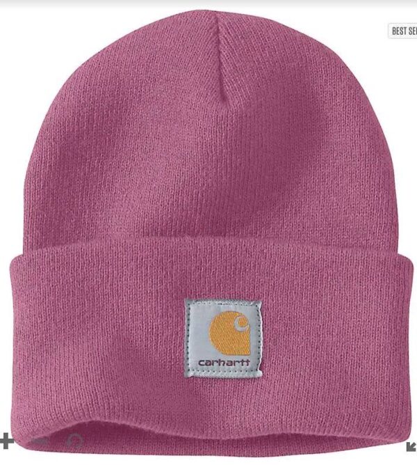 Carhartt Acrylic Knit Hat A18 V73 Woodrose Rib-Knit Beanie Winter Workwear Logo