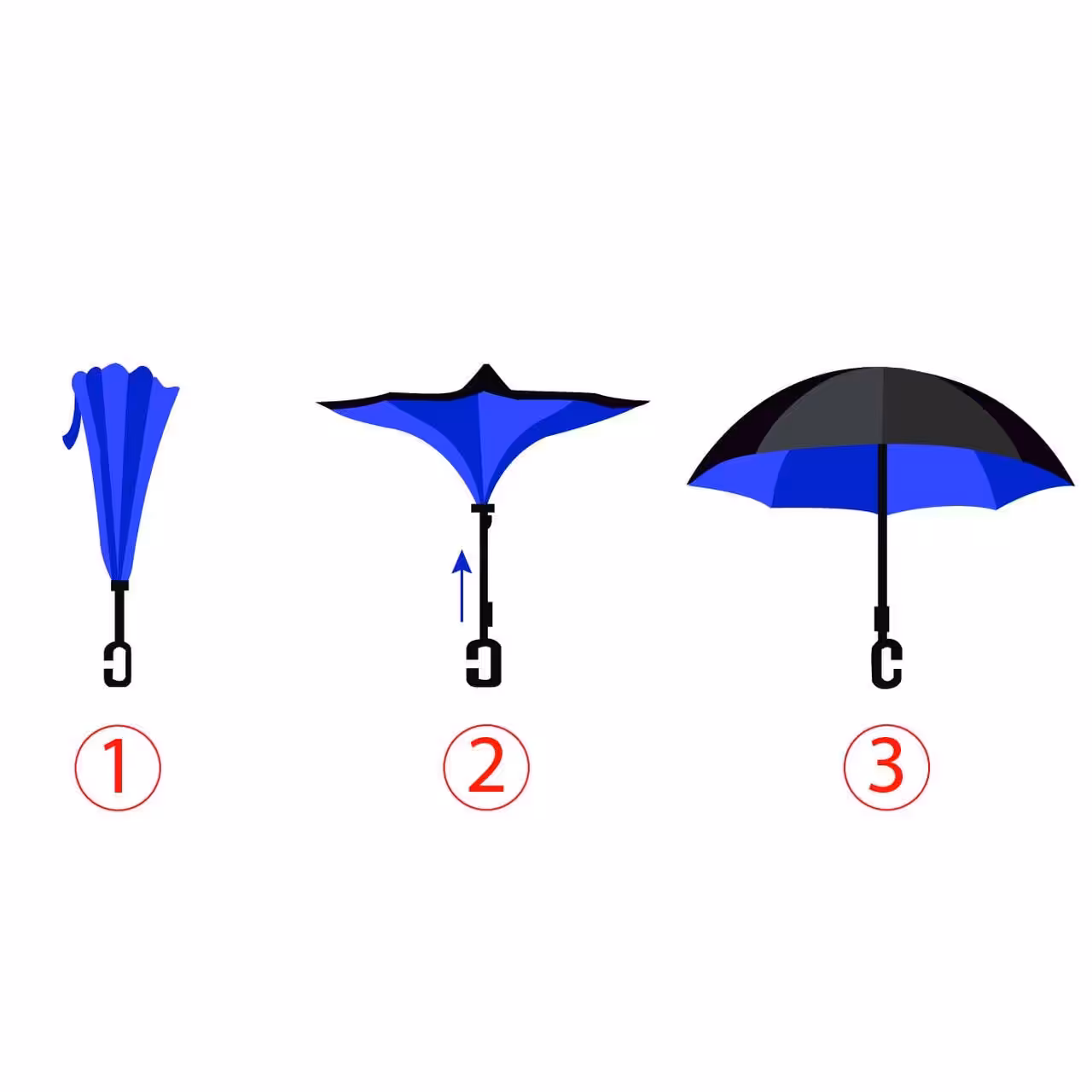 Blue Sky Double Layer Inverted Umbrella-2