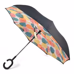 Multi Color Leaves Double Layer Inverted Umbrella