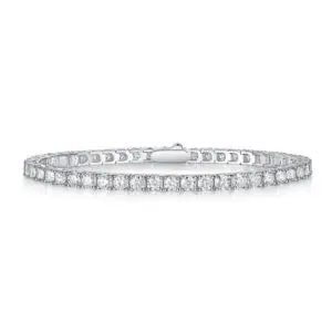 Unique Luxury Fashion Mosan Diamond S925 Silver Bracelet: Color-Silver, 165mm