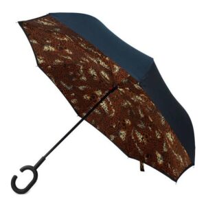 Brown Leopard Print Double Layer Inverted Umbrella